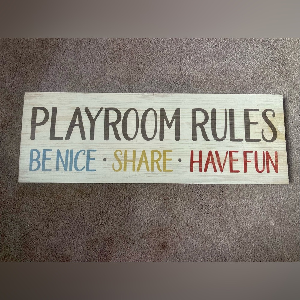 ➡️3 for $10⬅️“Playroom Rules” Wall Decor Sign